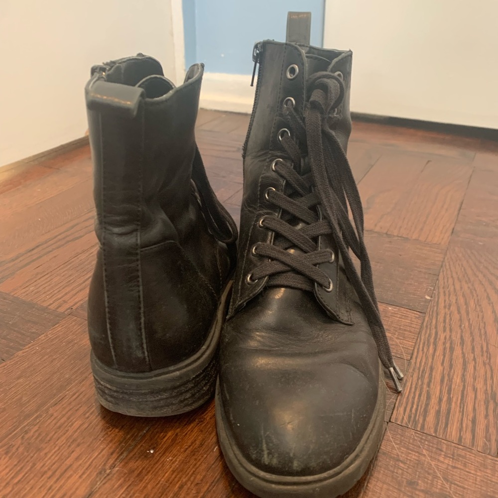 Black combat boots